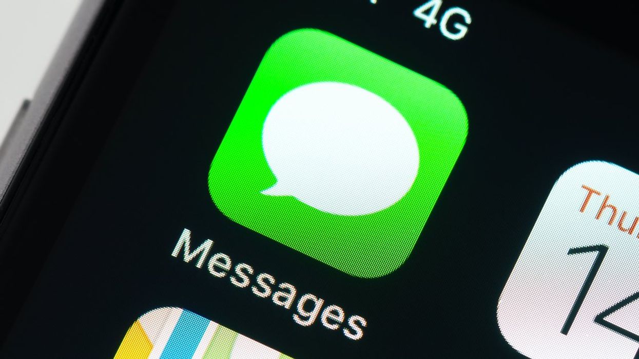 The messages app on an iPhone.