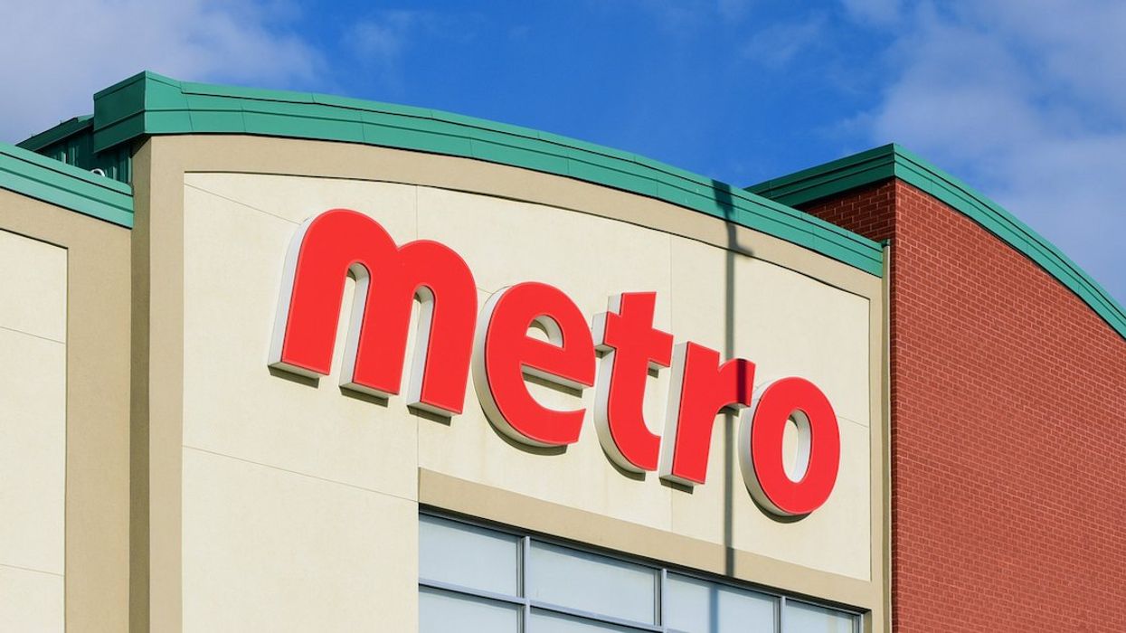 The Metro logo on a store in Nepean, Ontario.