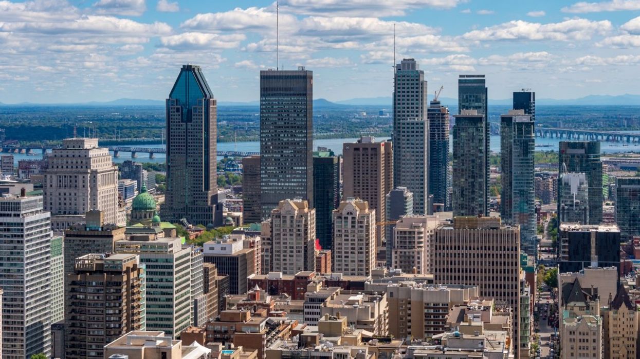 The Montreal skyline during the summer.