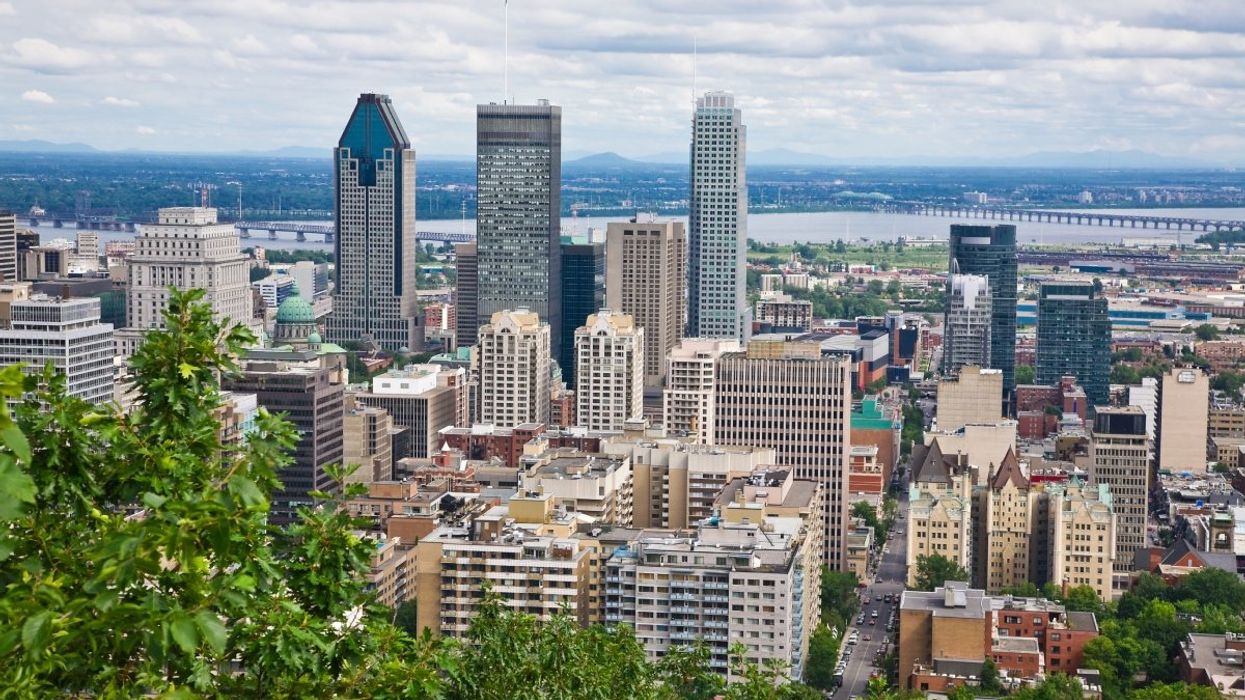 The Montreal skyline during the summertime.