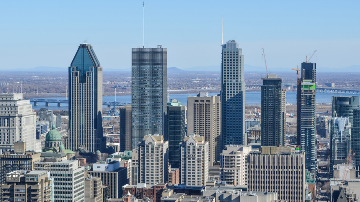 The Montreal skyline in spring.