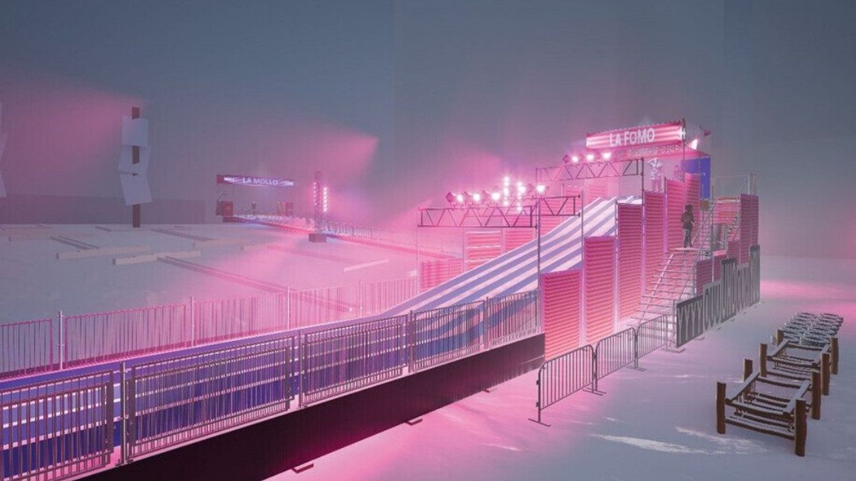 The new FOMO toboggan run at Glissades Gamelin in Montreal.
