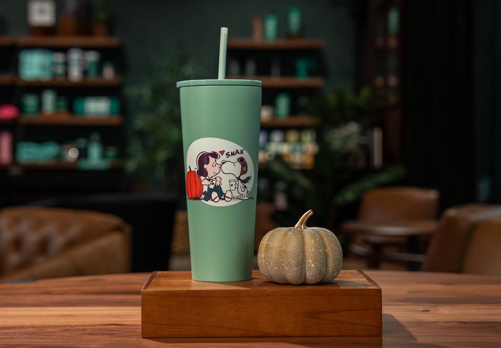 The Peanuts & Starbucks collection launches Sept. 15 and will be available while supplies last in participating Starbucks coffeehouses across Canada