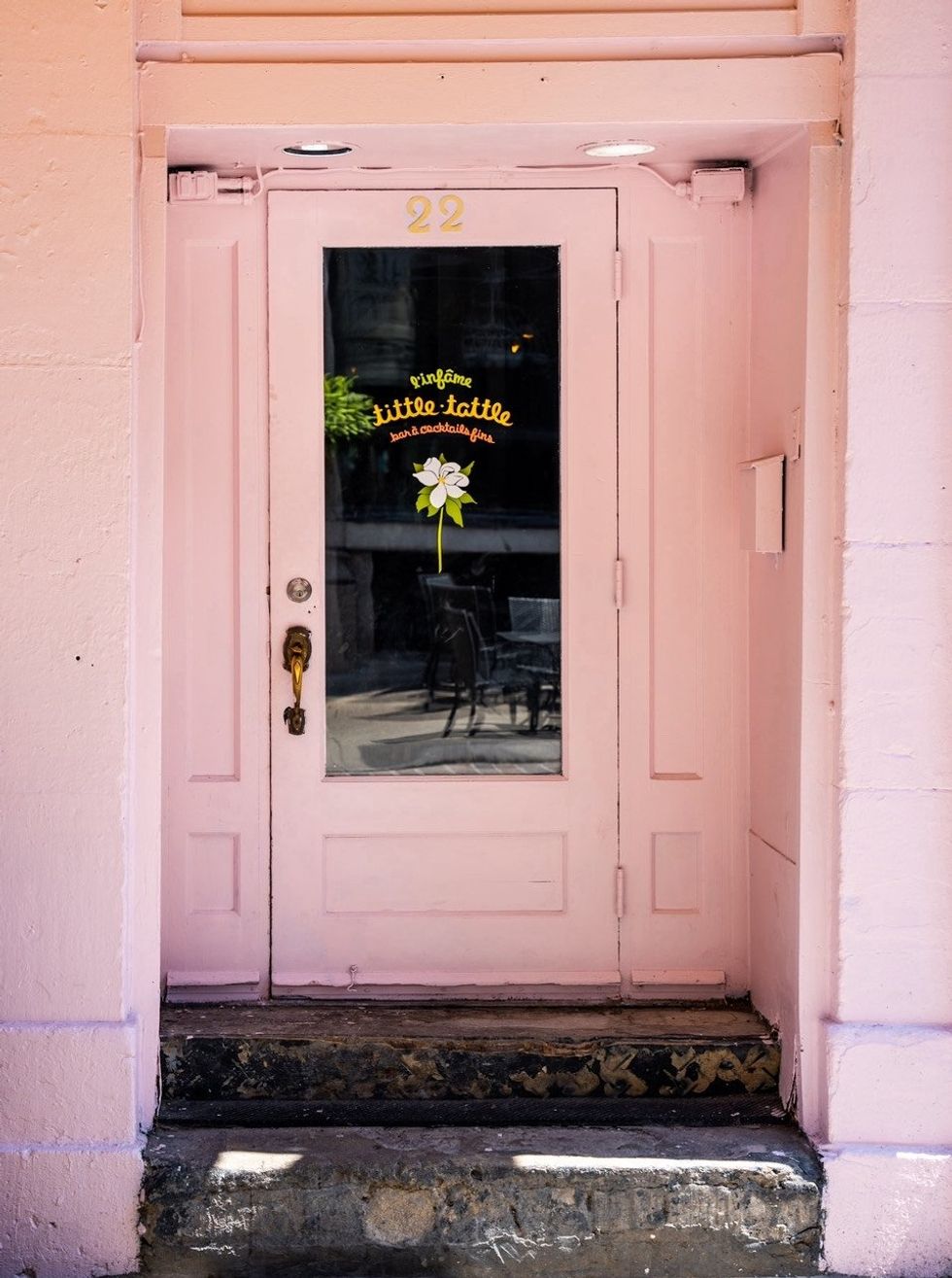 The pink entry to Tittle Tattle.