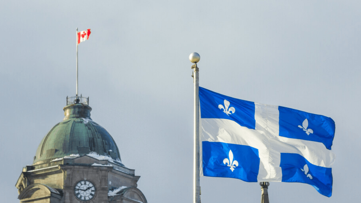 The Quebec flag flies over Quebec City.