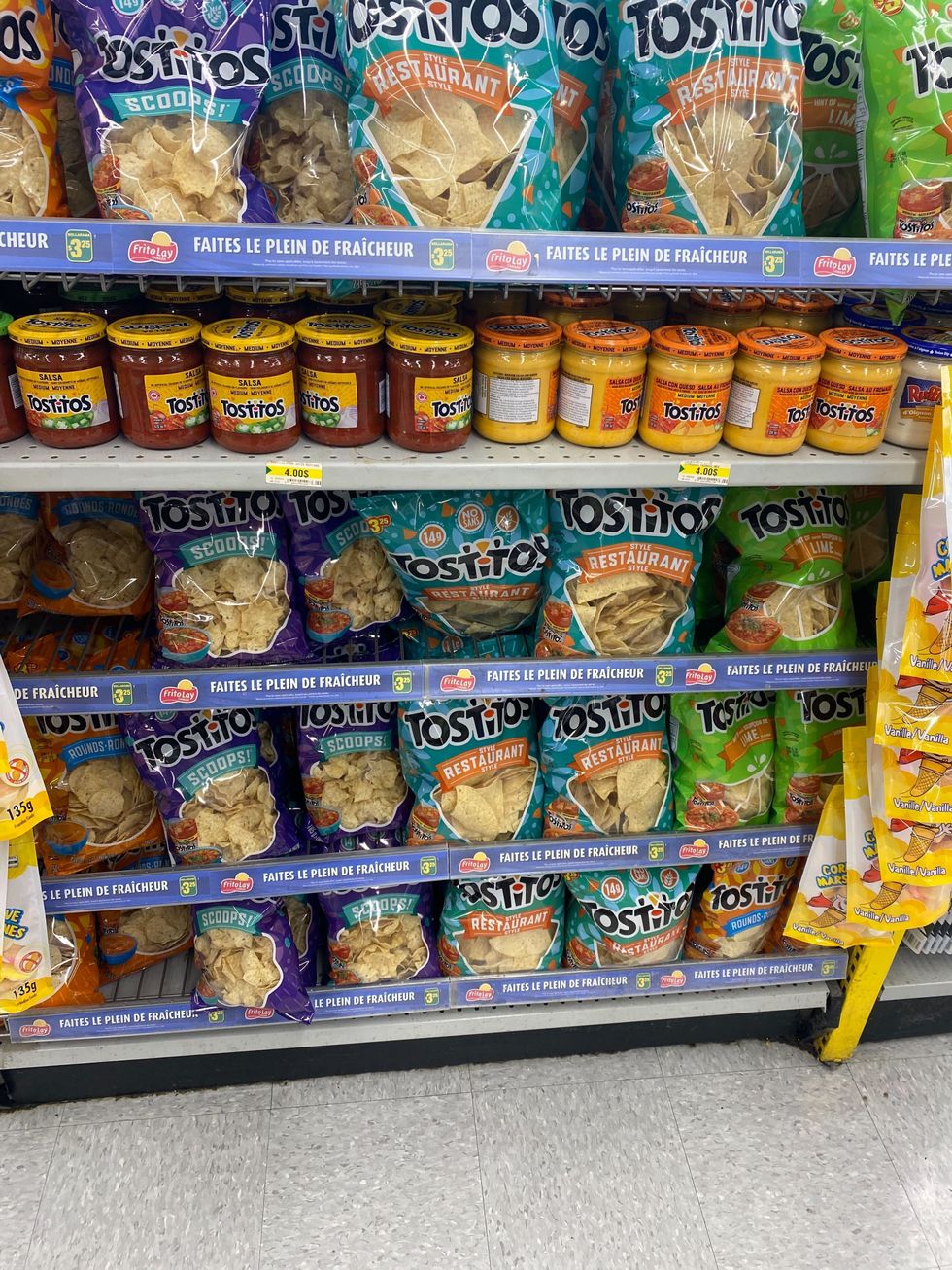 The Tostitos section at Dollarama