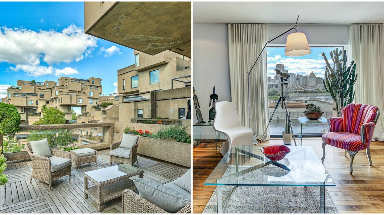 This Habitat 67 Condo For Sale Has 2 Decks & Stunning Views Of Downtown Montreal