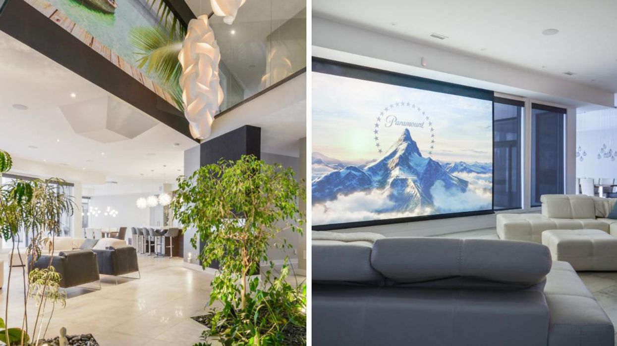 This Nearly $5M Quebec Home Has An Indoor Garden & Movie Theatre