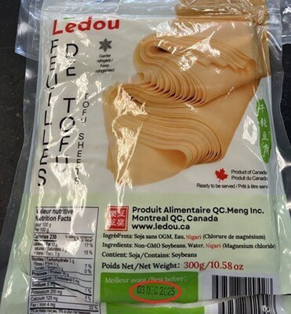Tofu sheets made by Ledou.