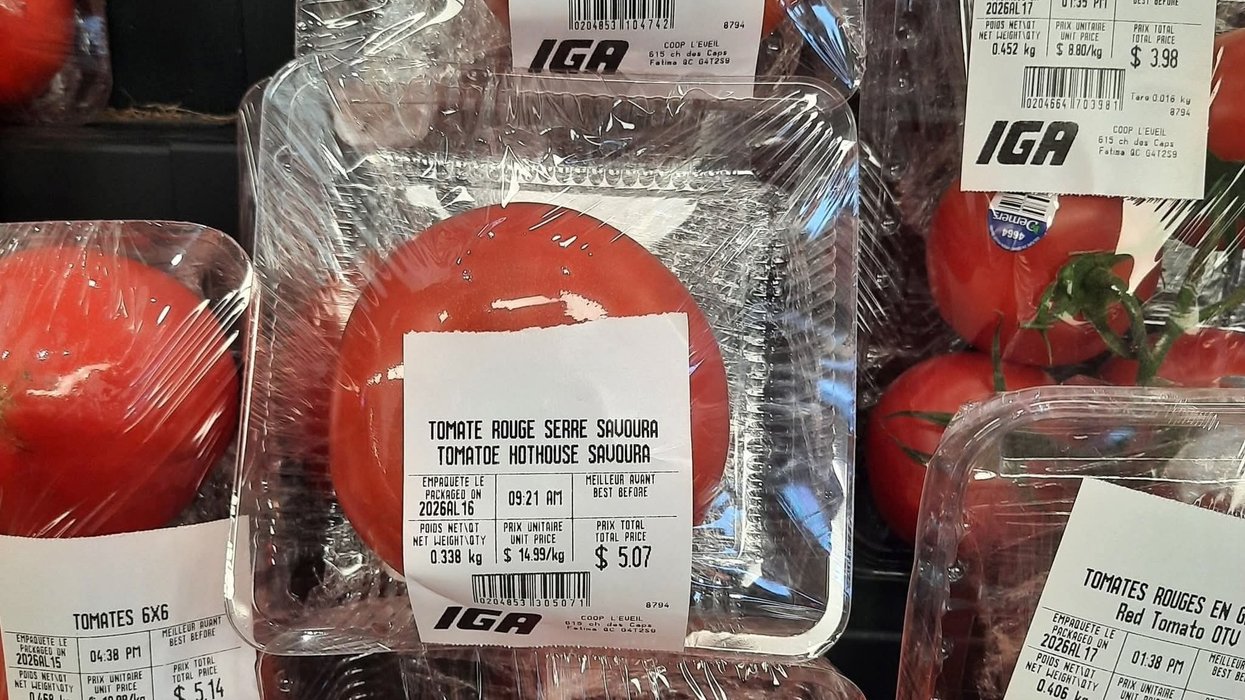 Tomatoes at an IGA store in Quebec.