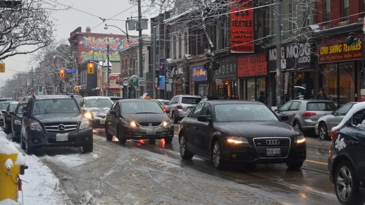 Toronto traffic during the winter.