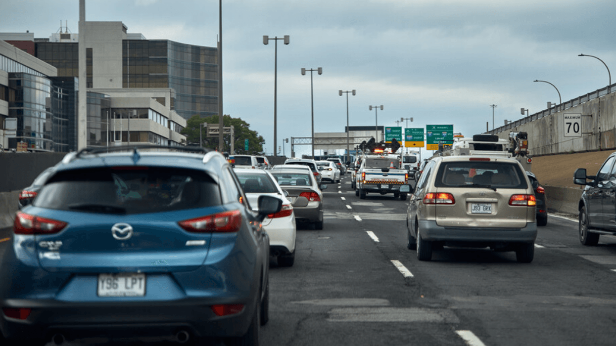 Traffic jam on Highway 40.