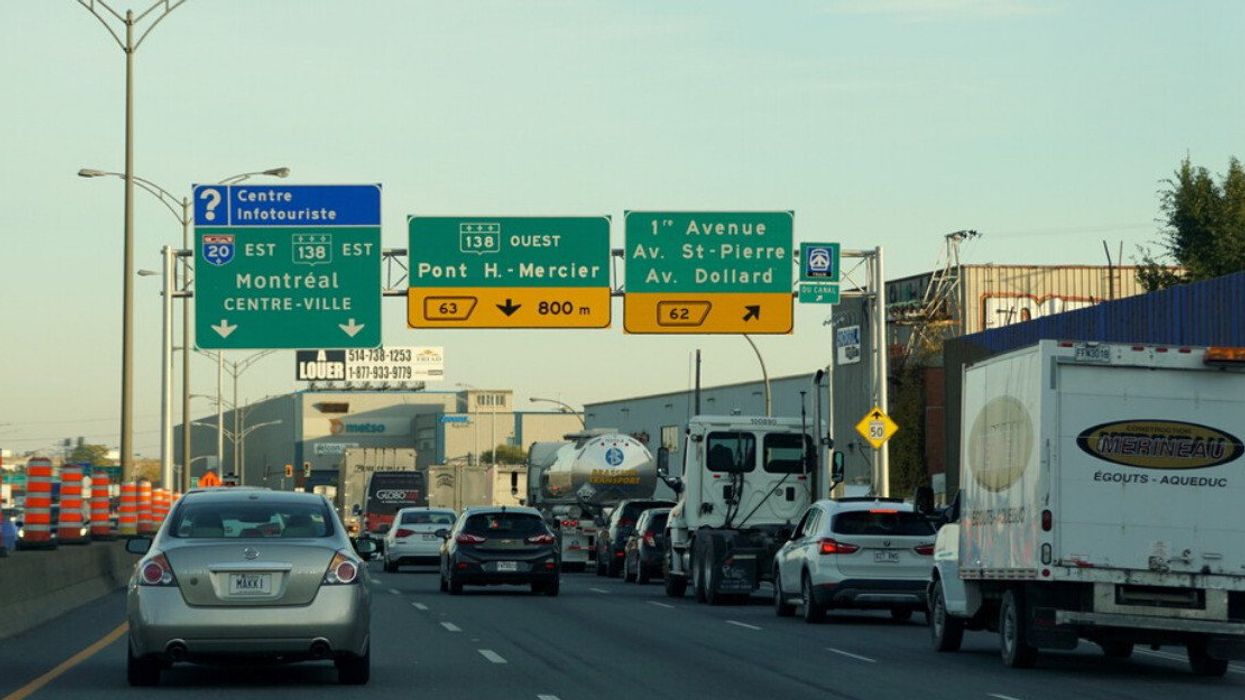 Traffic on a Montreal highway.