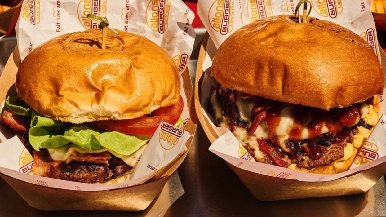 Two burgers from Allons Burger in Montreal, Quebec.