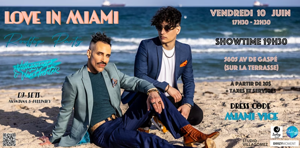 Two men on a Love in Miami cover