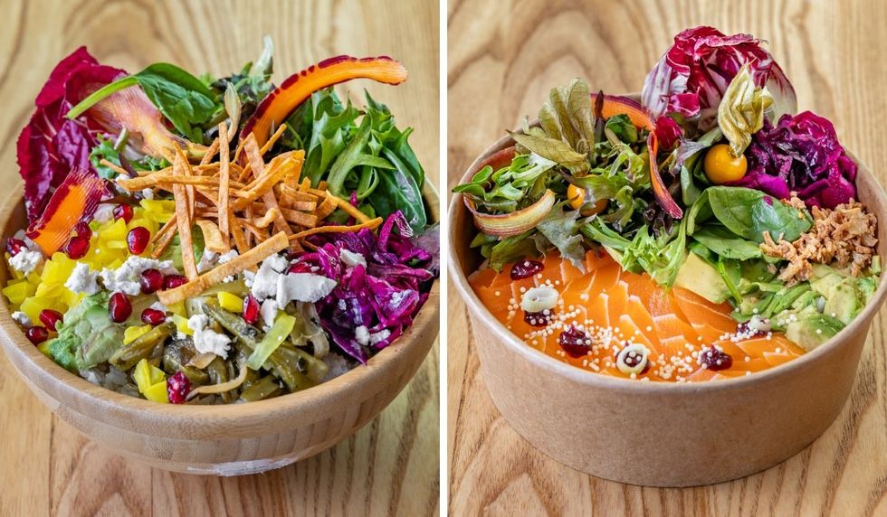 Two vegan pok\u00e9 bowls from Nofish in Montreal.