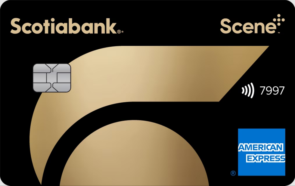 \u200bA black Scotiabank American Express Card.