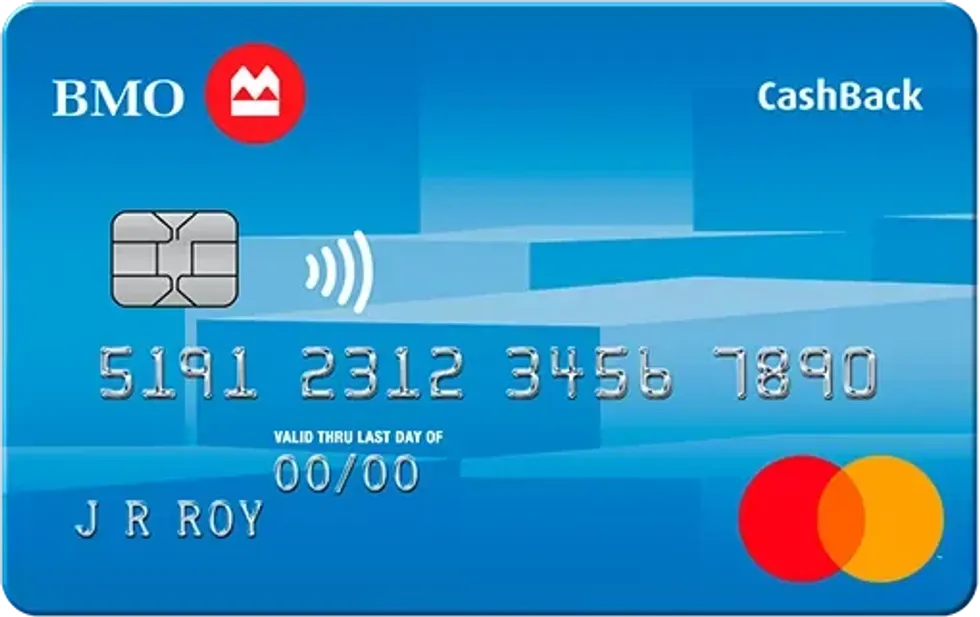 \u200bA blue Student BMO CashBack Mastercard.