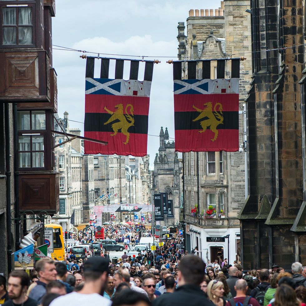 \u200bA busy street in Edinburgh.