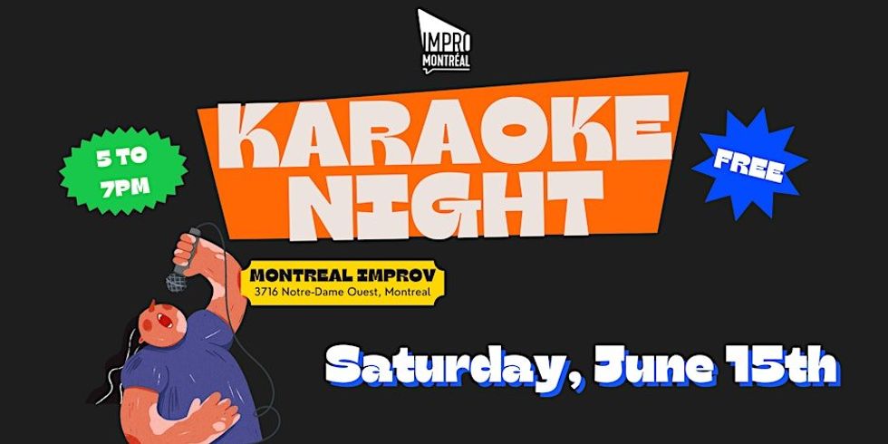 \u200bA poster for an upcoming karaoke night in Montreal.