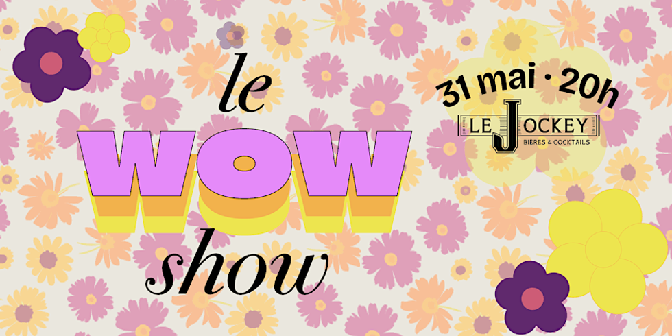 \u200bA poster for an upcoming stand up comedy show in Montreal featuring flowers and details regarding the event.