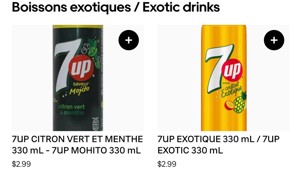 \u200bA screenshot of some offerings from Euro Market on Uber Eats.