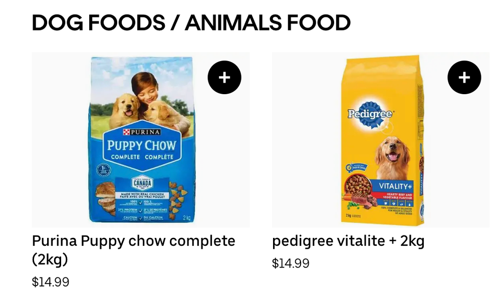 \u200bA screenshot of some offerings from Mimjim Express on Uber Eats.