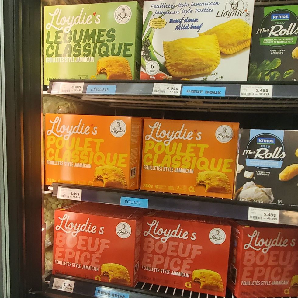 \u200bA selection of Lloydie's Jamaican patties at Aubut.