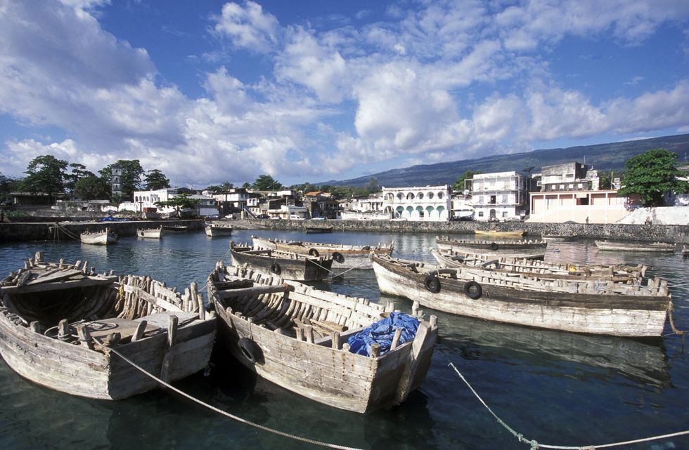 \u200bBoats in the harbour of Moroni on the Island of Comoros.