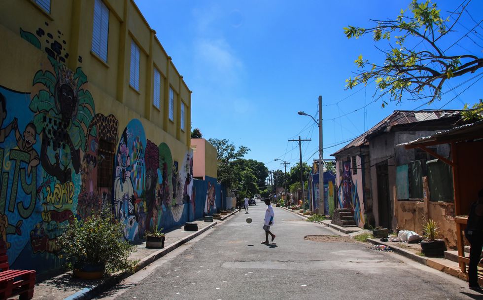 \u200bKids play on a street in Kingston, Jamaica.