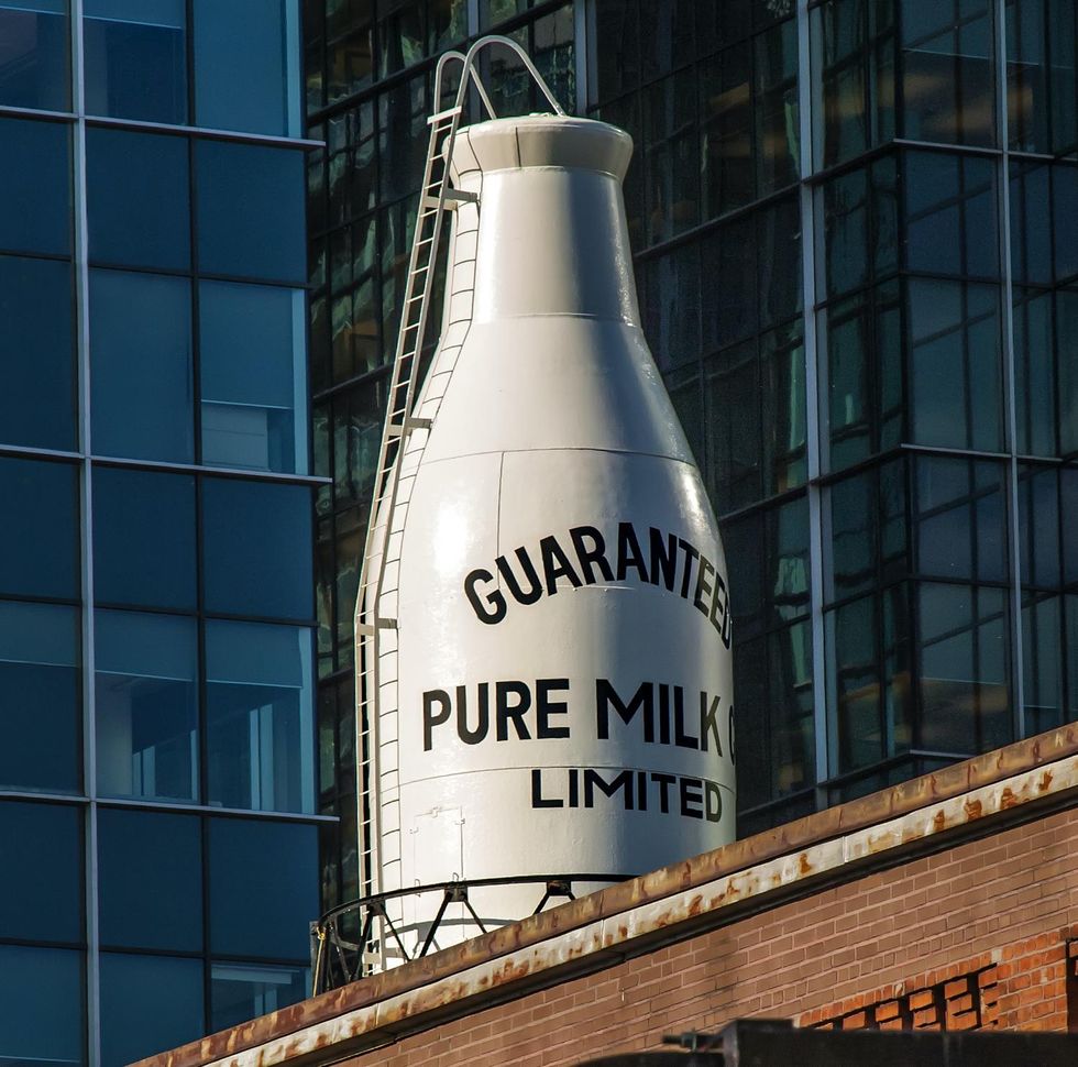 \u200bMilk installation in downtown Montreal.