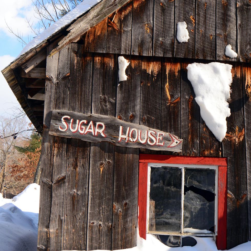 \u200bSugar house covered in snow.