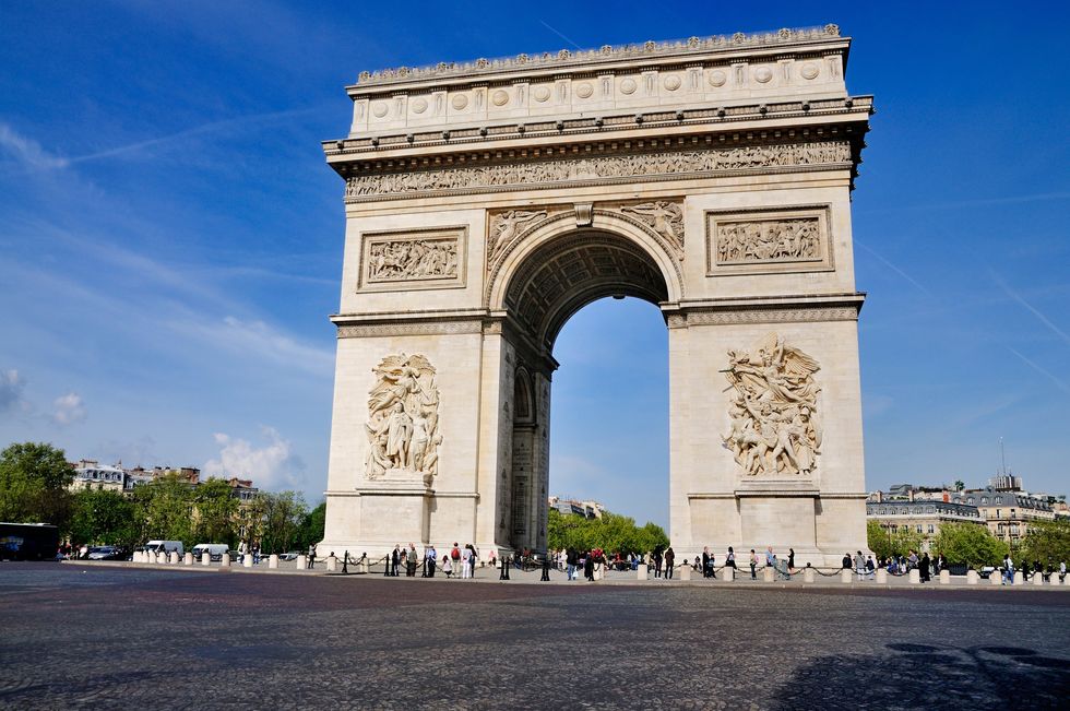 \u200bThe Arc de Triomph in Paris, France.