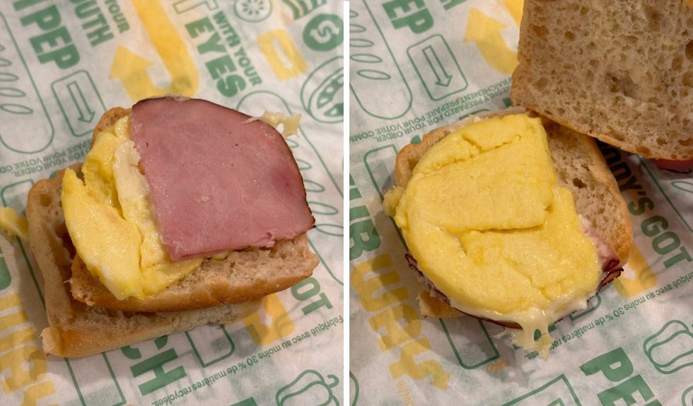 \u200bThe breakfast sandwich from Subway.