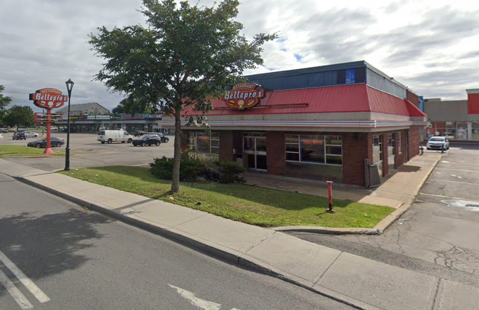 \u200bThe exterior of a Bellepros restaurant in Montreal.