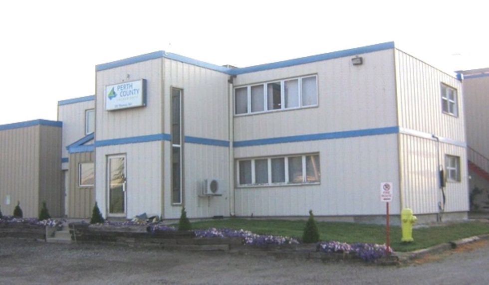 \u200bThe exterior of Perth County Ingredients factory.