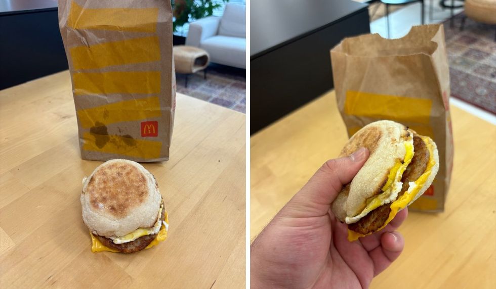 \u200bThe McDonald's Sausage McMuffin with Egg.