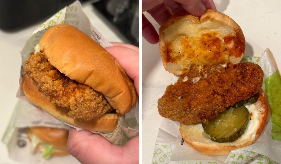 \u200bThe Nashville Hot Chicken Cruncher sandwich from A&W Canada.