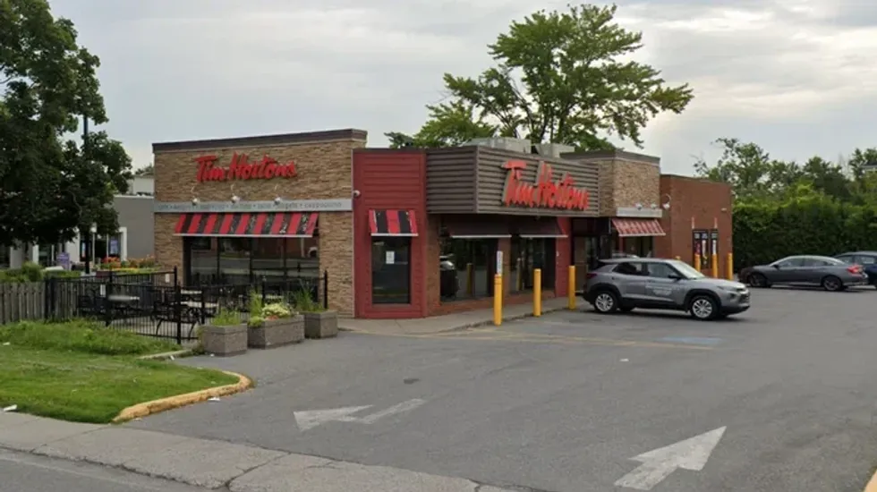 \u200bTim Hortons restaurant on rue Larivi\u00e8re in Chambly.