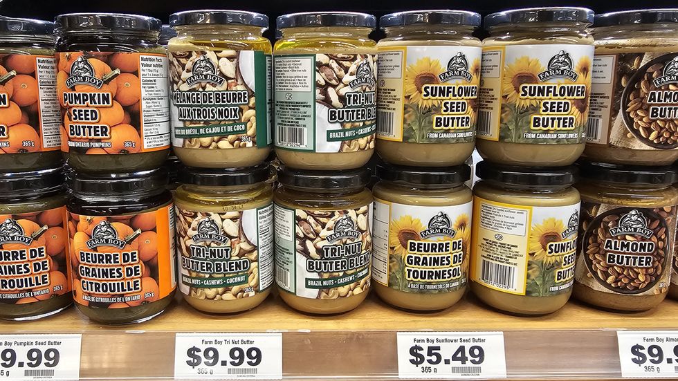 Unique butters from Farm Boy, including pumpkin seed butter and tri-nut butter blend.
