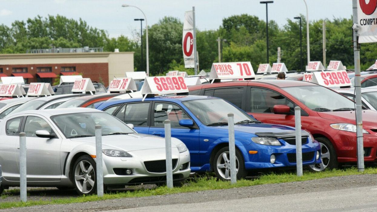 Used cars in a lot.