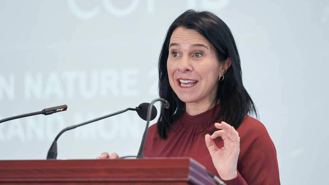 Valérie Plante speaks at COP-15 in Montreal.