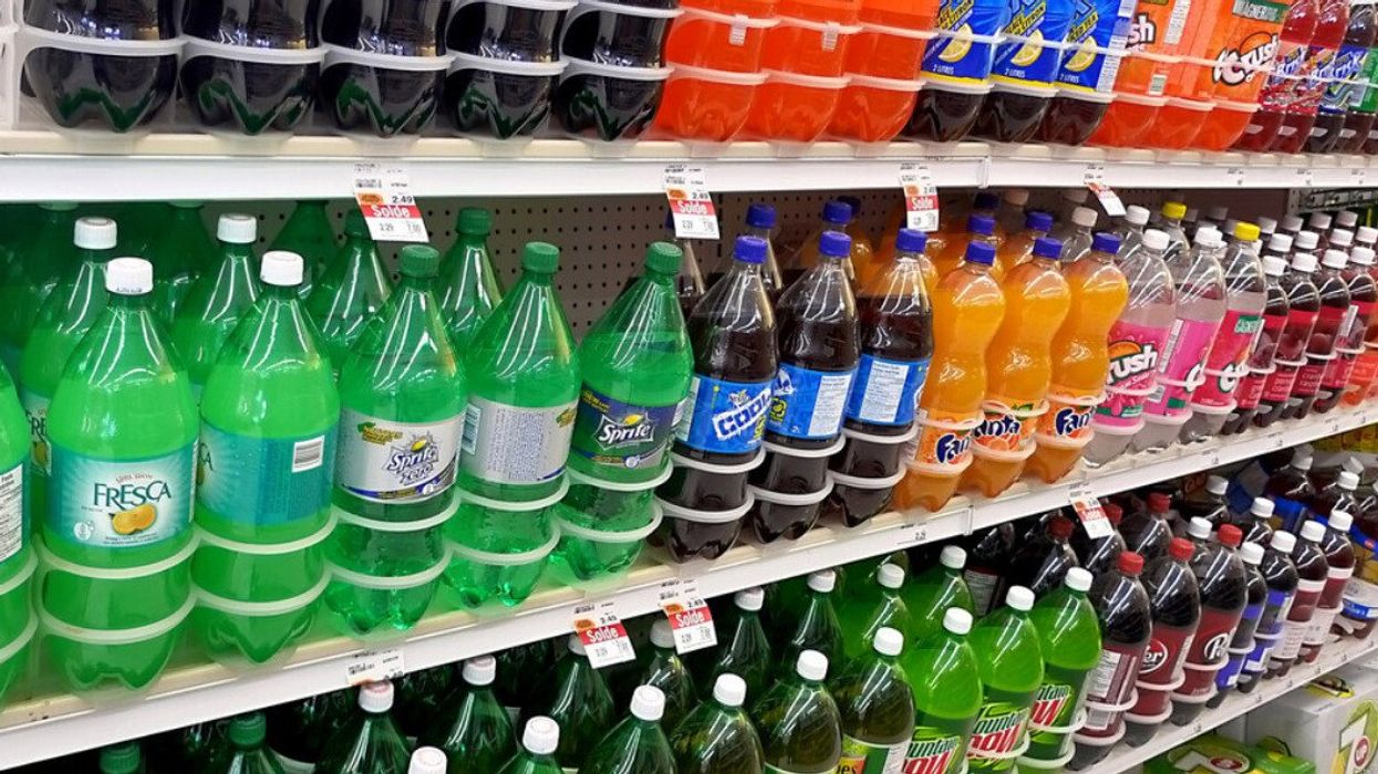 Variety of Soda brands for sale in a Quebec grocery store.