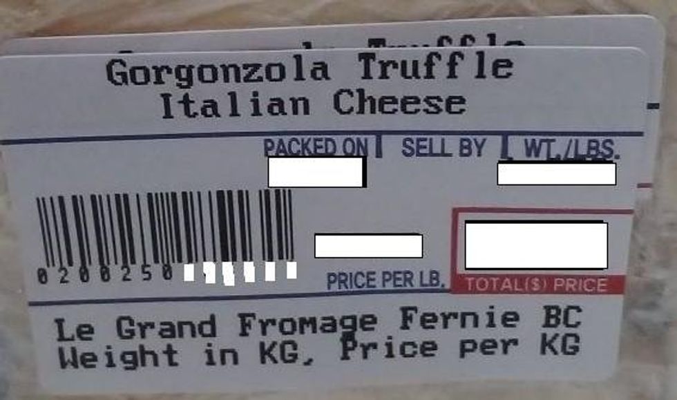 Various brands of Gorgonzola Truffle Cheese