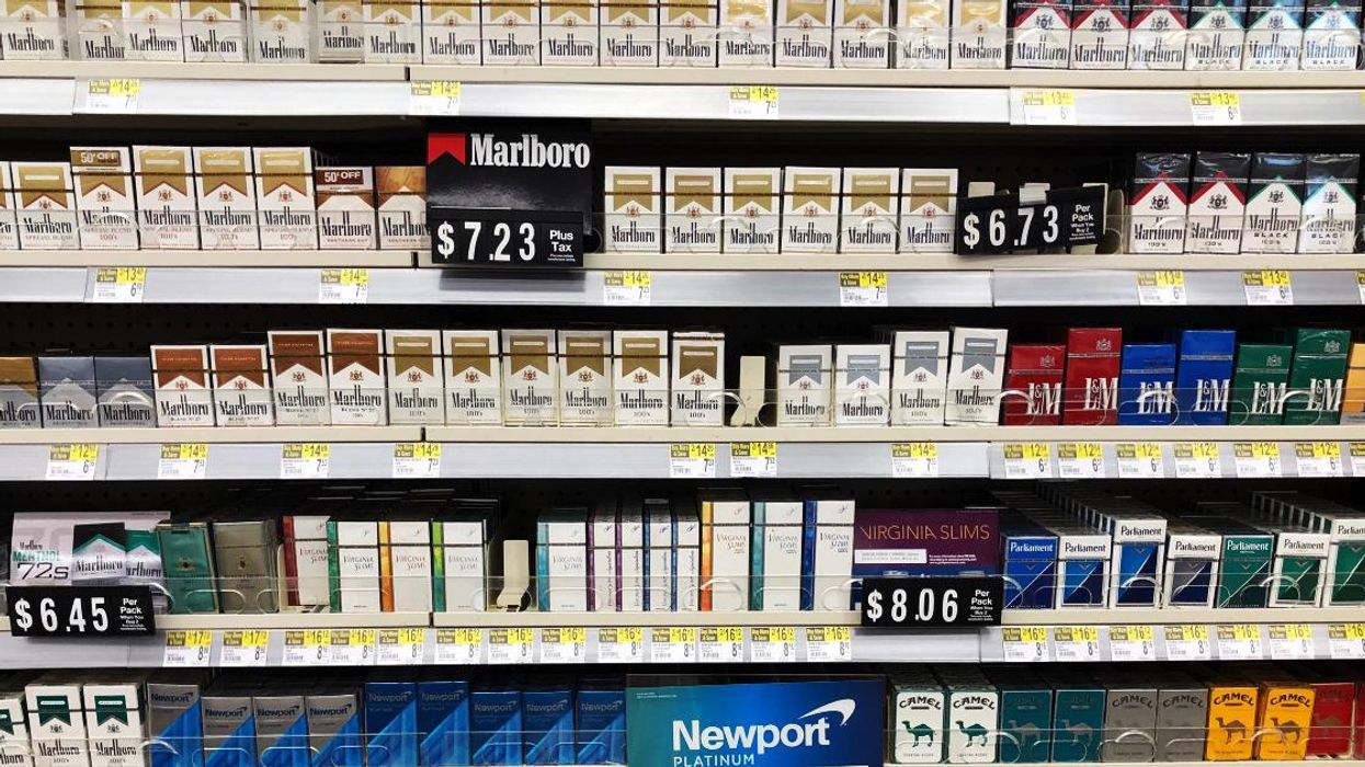 Various cigarettes on display for sale.
