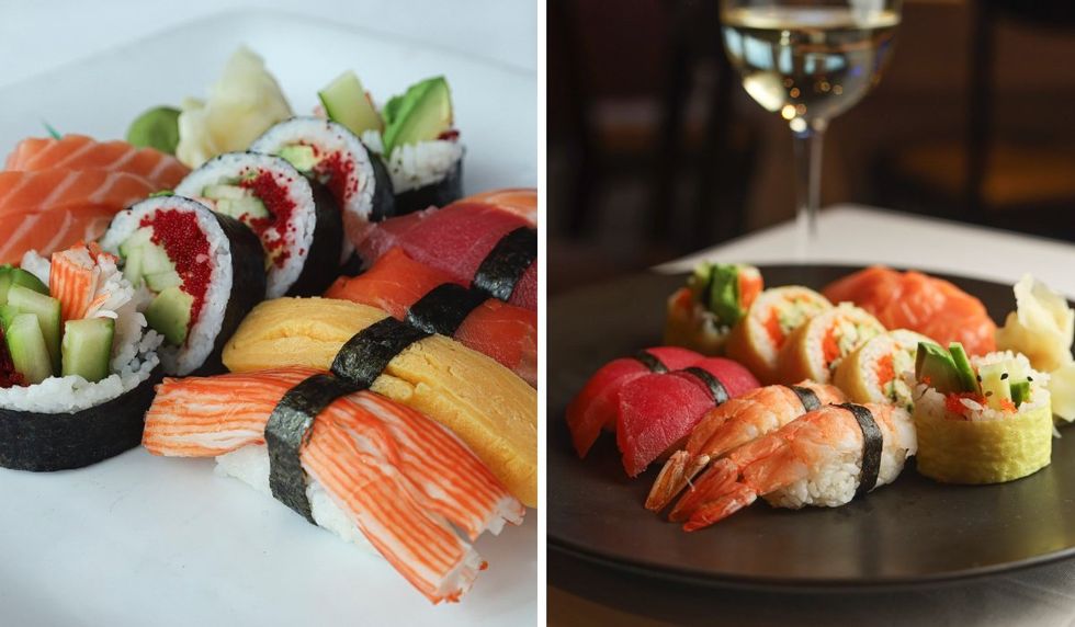 Various sushi and sashimi
