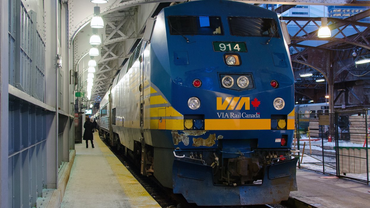 VIA Rail train in Toronto.