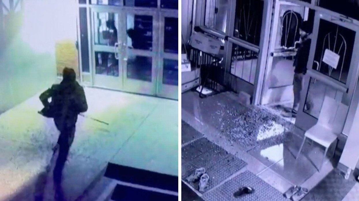 Videos shared by the Canadian Muslim Forum show an individual breaking into a Montreal mosque.