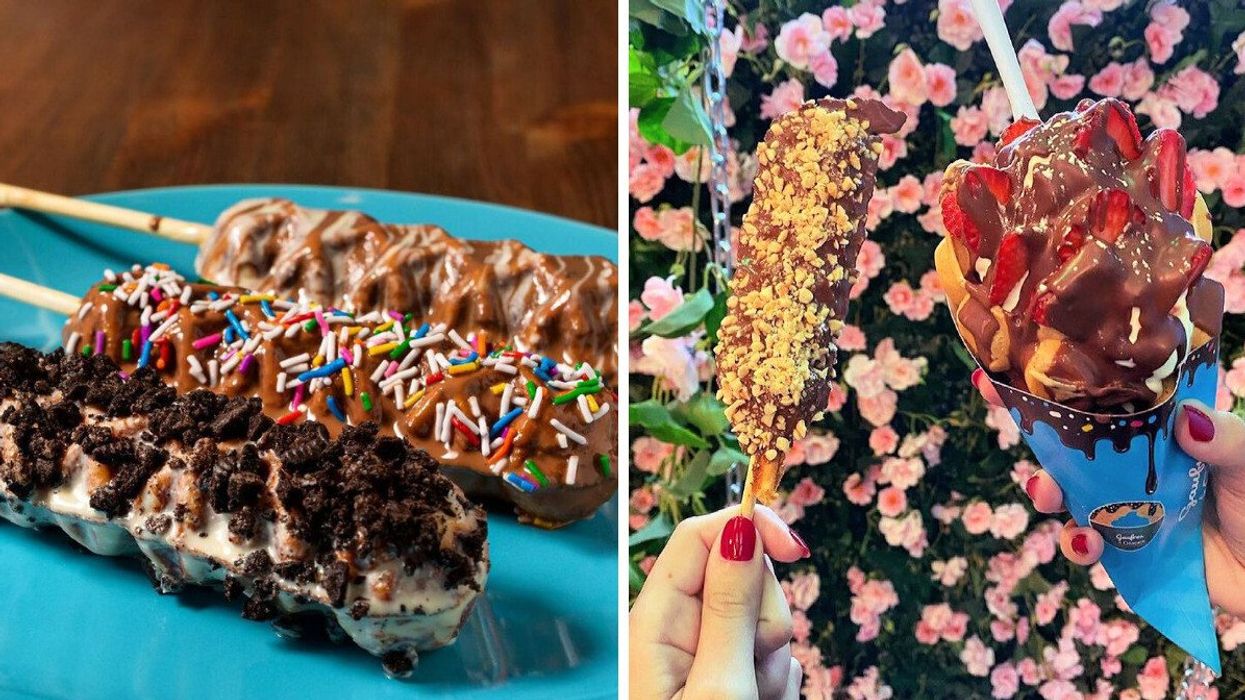 Waffle sticks with a range of toppings, like oreos and sprinkles.