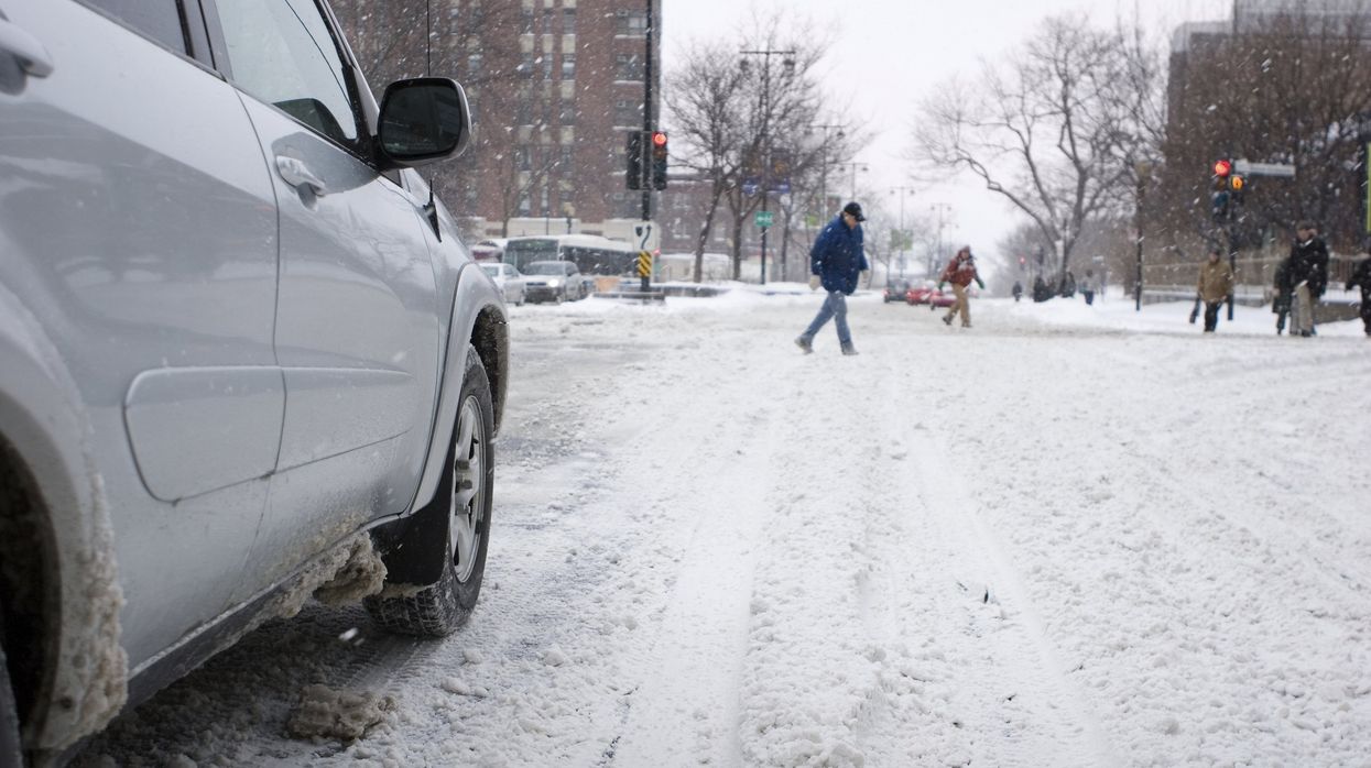 Winter Driving in Montreal, Pedestrian Crossing.